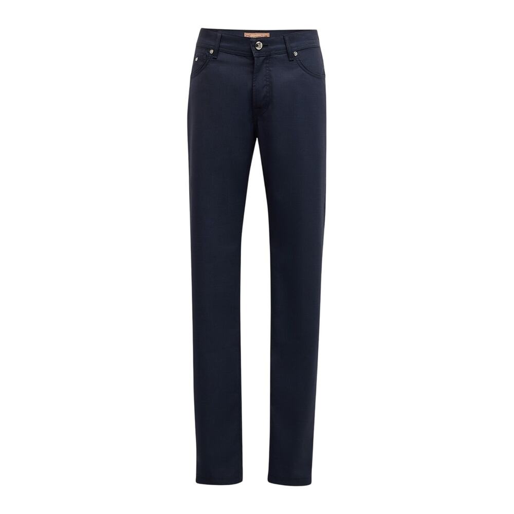 Marco Pescarolo '130S' Blue Wool Worsted Stretch Size 32